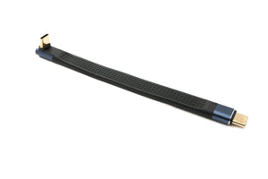 SYSTEM-S USB4 USB 10 cm Kabel Typ C Stecker zu Stecker Winkel flach 40 Gbit/s 240 W USB 4.0 Kabel