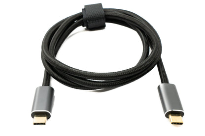 SYSTEM-S USB 3.2 Gen 2 100 cm Kabel Typ C Stecker zu Stecker geflochten 20 Gbit/s 100 W Adapter