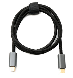 SYSTEM-S USB 3.2 Gen 2 100 cm Kabel Typ C Stecker zu Stecker geflochten 20 Gbit/s 100 W Adapter