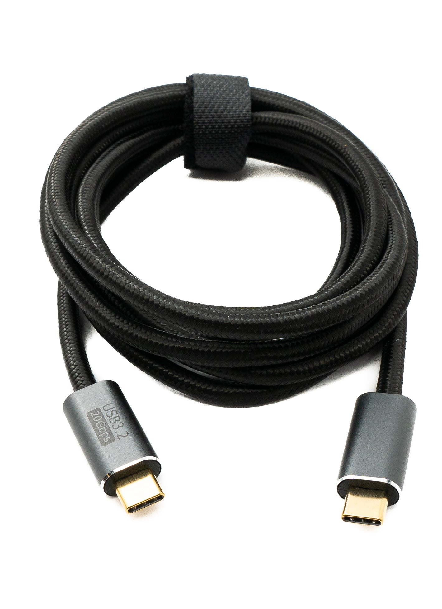 SYSTEM-S USB 3.2 Gen 2 2m Cable Type C Male to Male Braided 20Gbps 100W Adapter