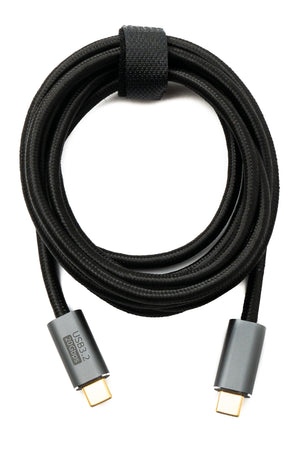 SYSTEM-S USB 3.2 Gen 2 2 m Kabel Typ C Stecker zu Stecker geflochten 20 Gbit/s 100 W Adapter