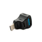 SYSTEM-S USB Y Adapter 3.1 Typ C Stecker zu Buchse & A Buchse Winkel 5 Gbit/s Kabel in Schwarz