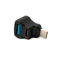 SYSTEM-S USB Y Adapter 3.1 Typ C Stecker zu Buchse & A Buchse Winkel 5 Gbit/s Kabel in Schwarz