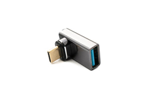 SYSTEM-S USB 3.1 Gen 2 Typ C Adapter Stecker zu A Buchse Winkel Kabel 10 Gbit/s 100W in Schwarz