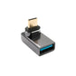 SYSTEM-S USB 3.1 Gen 2 Typ C Adapter Stecker zu A Buchse Winkel Kabel 10 Gbit/s 100W in Schwarz