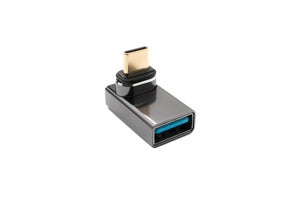 Adaptateur SYSTEM-S USB 3.1 Gen 2 Type C mâle vers A femelle, câble coudé 10 Gbit/s 100 W en noir