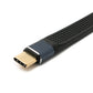 SYSTEM-S USB4 10 cm Kabel Typ C Stecker zu Stecker Winkel flach 40 Gbit/s 240 W USB 4.0 Kabel Adapter