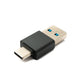 SYSTEM-S USB 3.0 adapter type A male to 3.1 C male unidirectional 5 Gbit/s cable in black