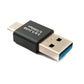 SYSTEM-S USB 3.0 adapter type A male to 3.1 C male unidirectional 5 Gbit/s cable in black