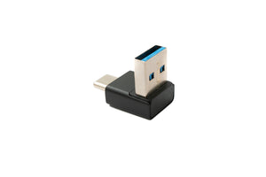 SYSTEM-S USB 3.0 Adapter Typ A Stecker zu 3.1 C Stecker unidirektional Winkel 5 Gbit/s Kabel in Schwarz