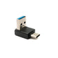 SYSTEM-S USB 3.0 Adapter Typ A Stecker zu 3.1 C Stecker unidirektional Winkel 5 Gbit/s Kabel in Schwarz