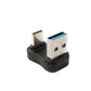 SYSTEM-S USB 3.0 adapter type A plug to 3.1 C plug unidirectional U-Turn 180° 5 Gbit/s cable in black