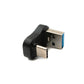 SYSTEM-S USB 3.0 adapter type A plug to 3.1 C plug unidirectional U-Turn 180° 5 Gbit/s cable in black