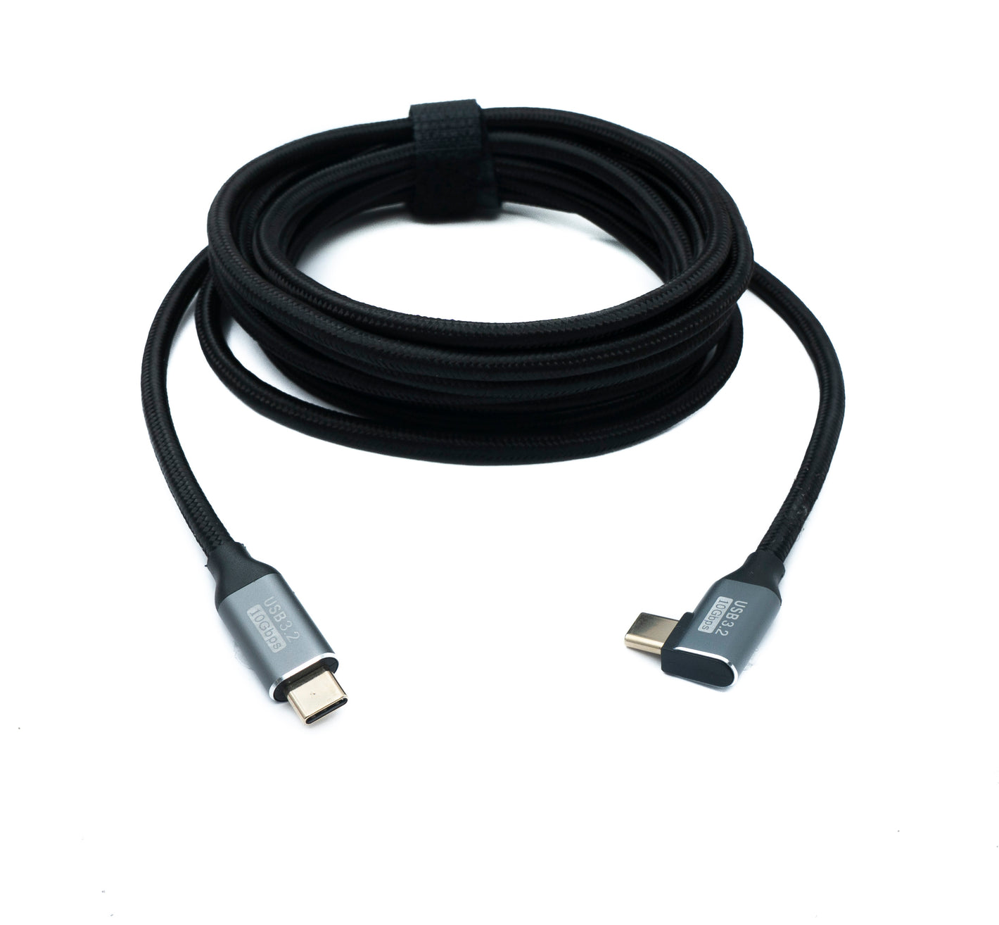 SYSTEM-S USB 3.2 Gen 2 Kabel 3 m Typ C Stecker zu Stecker geflochten Winkel 20 Gbit/s 100 W