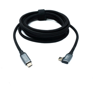 SYSTEM-S USB 3.2 Gen 2 Kabel 3 m Typ C Stecker zu Stecker geflochten Winkel 20 Gbit/s 100 W