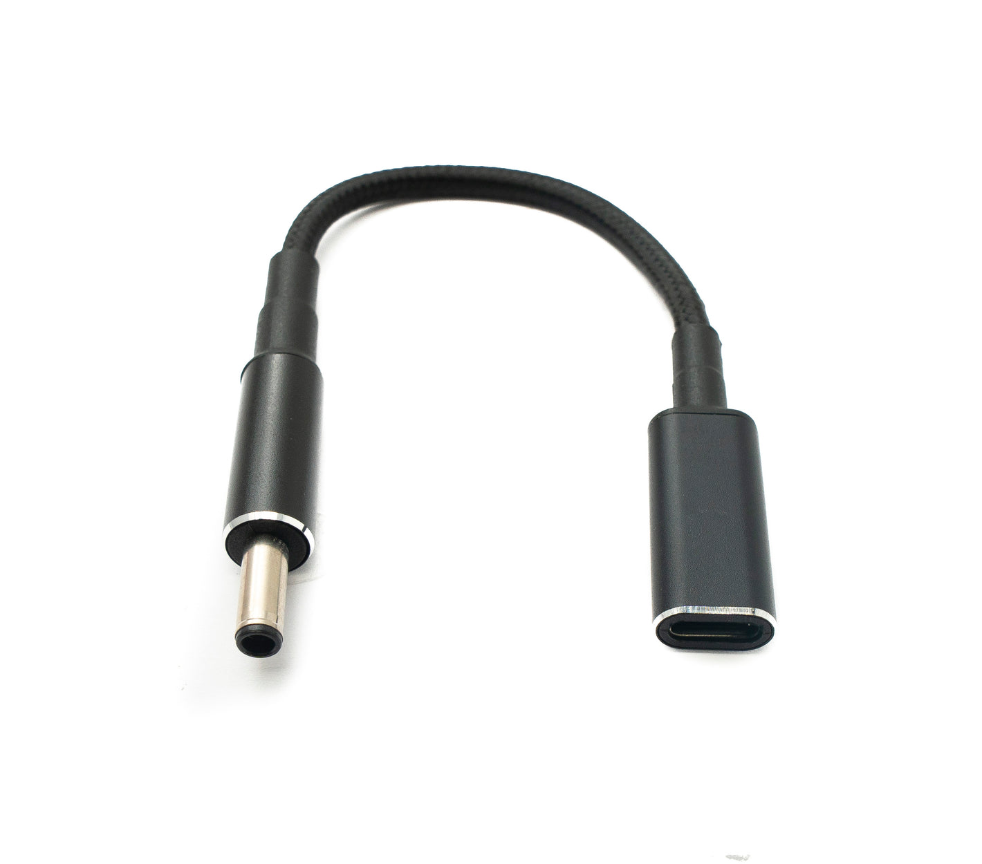 SYSTEM-S DC 20V Kabel 15 cm 4,5 x 3,0 Stecker zu USB 3.1 Typ C Buchse geflochten für HP