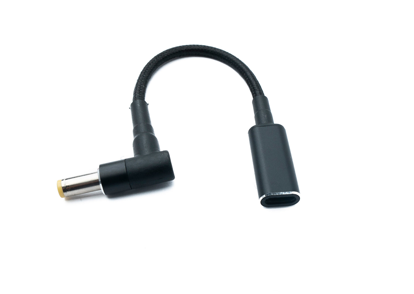 SYSTEM-S DC 20V Kabel 15 cm 5,5 x 1,7 Stecker zu USB 3.1 Typ C Buchse geflochten Winkel