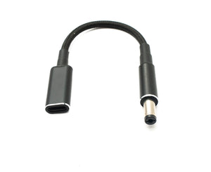 SYSTEM-S DC 20V Kabel 15 cm 5,5 x 2,1 Stecker zu USB 3.1 Typ C Buchse geflochten