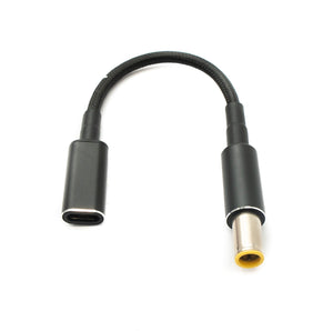SYSTEM-S DC 20V Kabel 15 cm 7,9 x 5,5 Stecker zu USB 3.1 Typ C Buchse geflochten für Lenovo