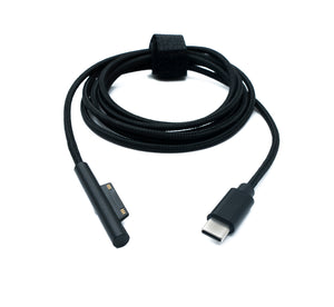 SYSTEM-S USB 3.1 Kabel 150 cm Ladekabel für Microsoft Surface geflochten in Schwarz