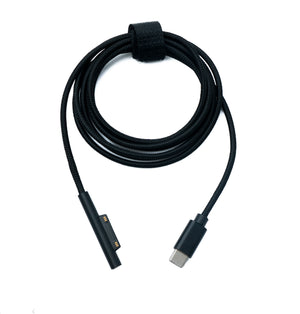 SYSTEM-S USB 3.1 Kabel 150 cm Ladekabel für Microsoft Surface geflochten in Schwarz