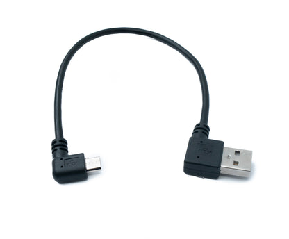SYSTEM-S USB 2.0 Kabel 20 cm Micro B Stecker zu Typ A Stecker Left Angled Winkel