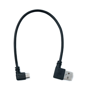 SYSTEM-S USB 2.0 Kabel 20 cm Micro B Stecker zu Typ A Stecker Left Angled Winkel