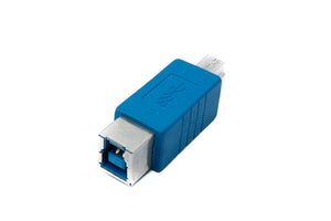 Adaptateur SYSTEM-S USB 3.0 type B mâle vers femelle câble 5 Gbit/s 100W en bleu