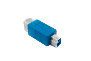 SYSTEM-S USB 3.0 Adapter Typ B Stecker zu Buchse Kabel 5 Gbit/s 100W in Blau