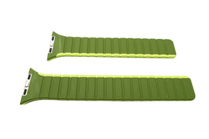 Bracelet SYSTEM-S 42 44 45 49 mm en silicone flexible magnétique pour Apple Watch Smartwatch Vert Vert Clair