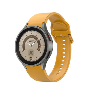 Correa de silicona de 20 mm para smartwatch Samsung Galaxy Watch 5 4 en color amarillo