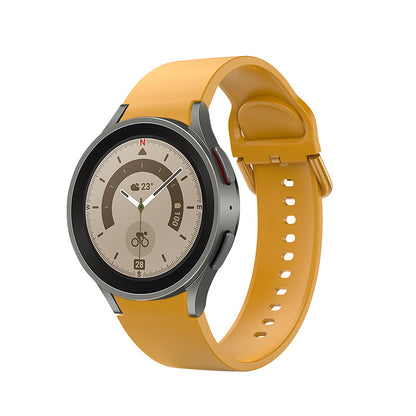 Correa de silicona de 20 mm para smartwatch Samsung Galaxy Watch 5 4 en color amarillo