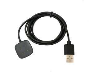 Cavo USB 2.0 Cavo di ricarica da 95 cm per Fitbit Versa 3 4 Sense 1 2 Smartwach Nero