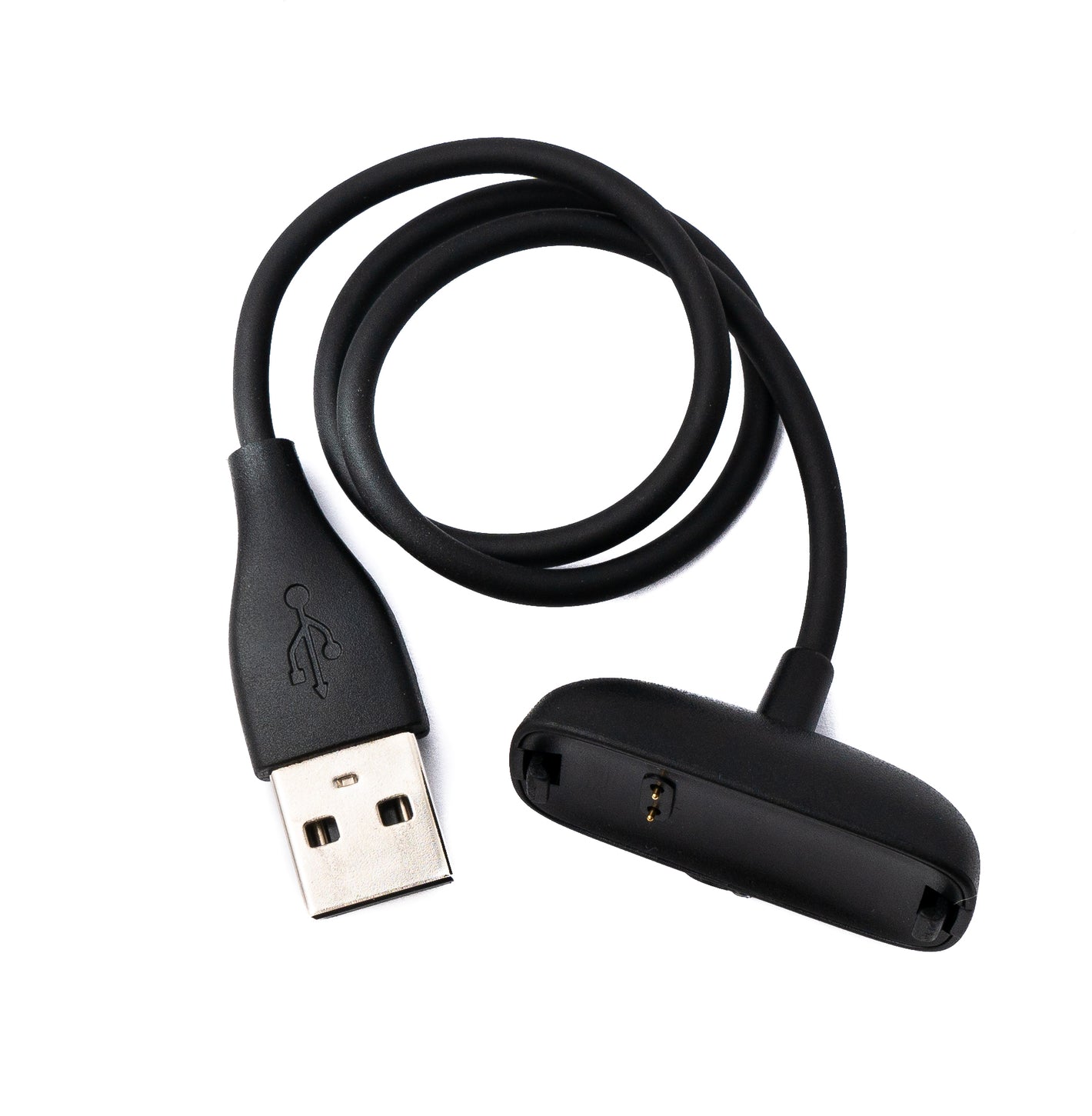 SYSTEM-S USB 2.0 Kabel 30 cm Ladekabel für Fitbit Inspire 2 Smartwach in Schwarz