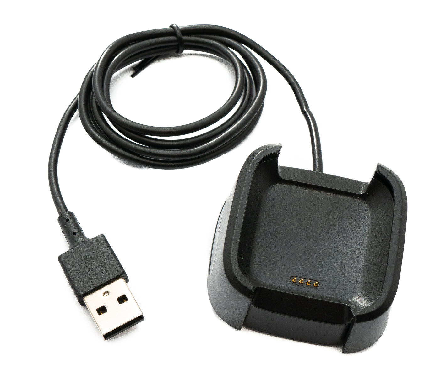 SYSTEM-S USB 2.0 Kabel 95 cm Ladestation für Fitbit Versa 1 Smartwach in Schwarz