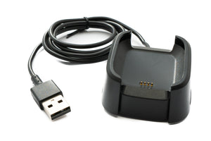 SYSTEM-S USB 2.0 Kabel 95 cm Ladestation für Fitbit Versa 1 Smartwach in Schwarz