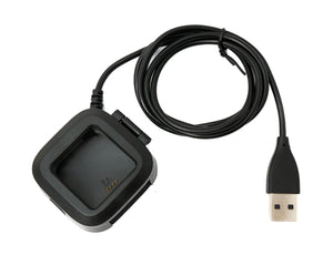 SYSTEM-S USB 2.0 Kabel 93 cm Ladestation für Fitbit Versa 2 Smartwatch in Schwarz