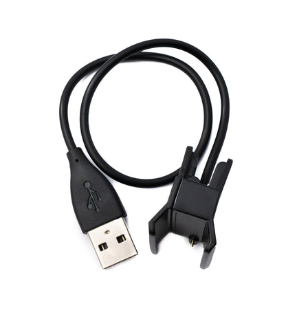 SYSTEM-S USB 2.0 Kabel 25 cm Ladekabel für Fitbit Alta HR Smartwach in Schwarz