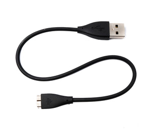 SYSTEM-S USB 2.0 Kabel 24 cm Ladekabel für Fitbit Charge HR Smartwach in Schwarz