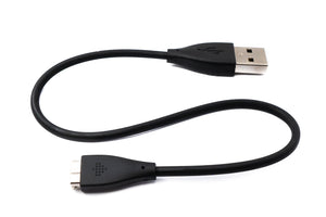 SYSTEM-S USB 2.0 Kabel 24 cm Ladekabel für Fitbit Charge HR Smartwach in Schwarz