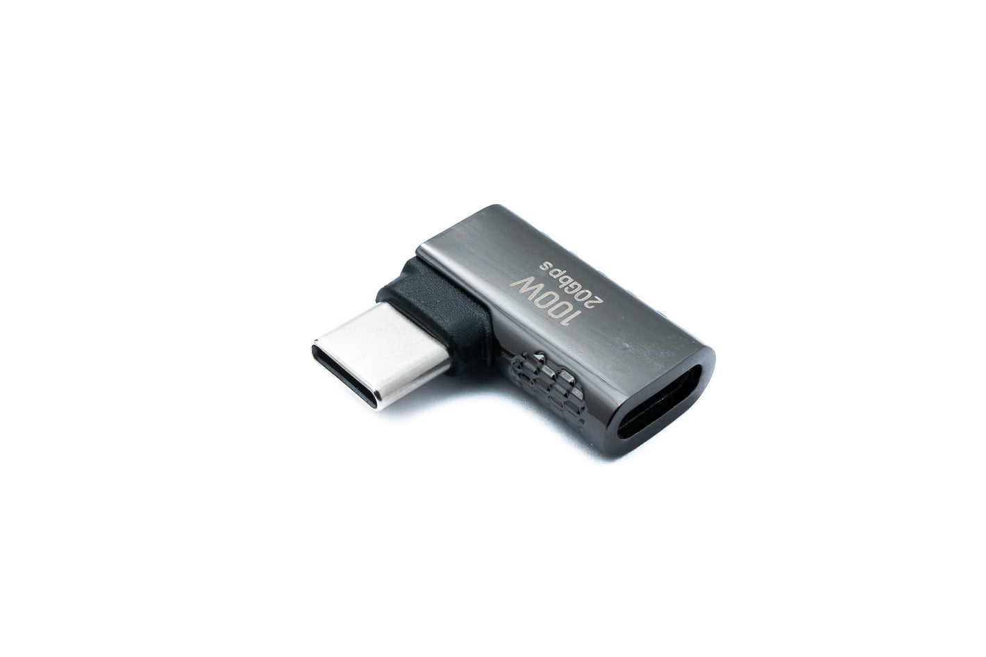 SYSTEM-S USB 3.2 Gen 2 Adapter Typ C Stecker zu Buchse Winkel Kabel in Grau