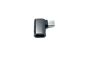 USB 3.2 Gen 2 adapter type C male to female angle cable in gray