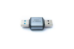 Adaptateur SYSTEM-S USB 3.1 Gen 2 type A mâle vers mâle en gris