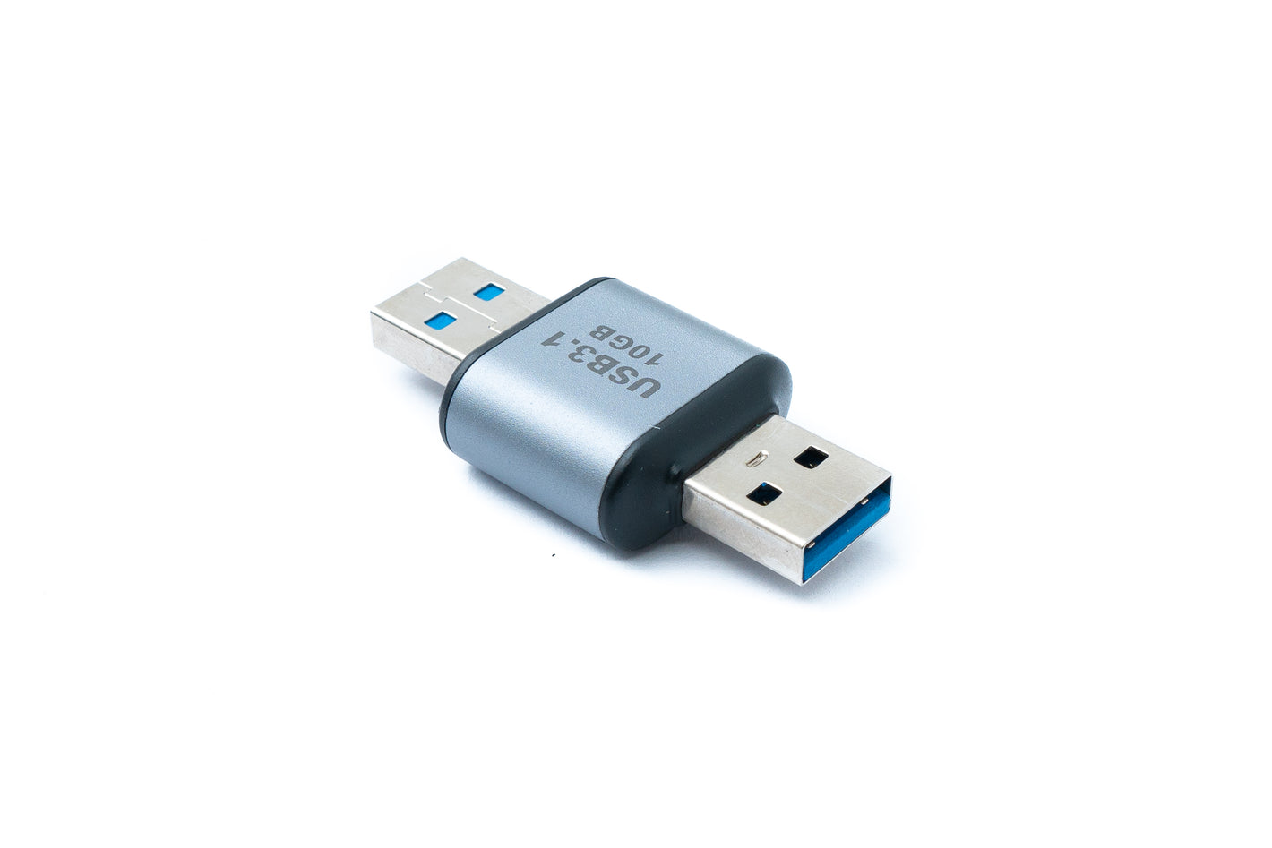 Adaptateur SYSTEM-S USB 3.1 Gen 2 type A mâle vers mâle en gris