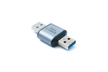 SYSTEM-S USB 3.1 Gen 2 adapter type A male to male cable in gray