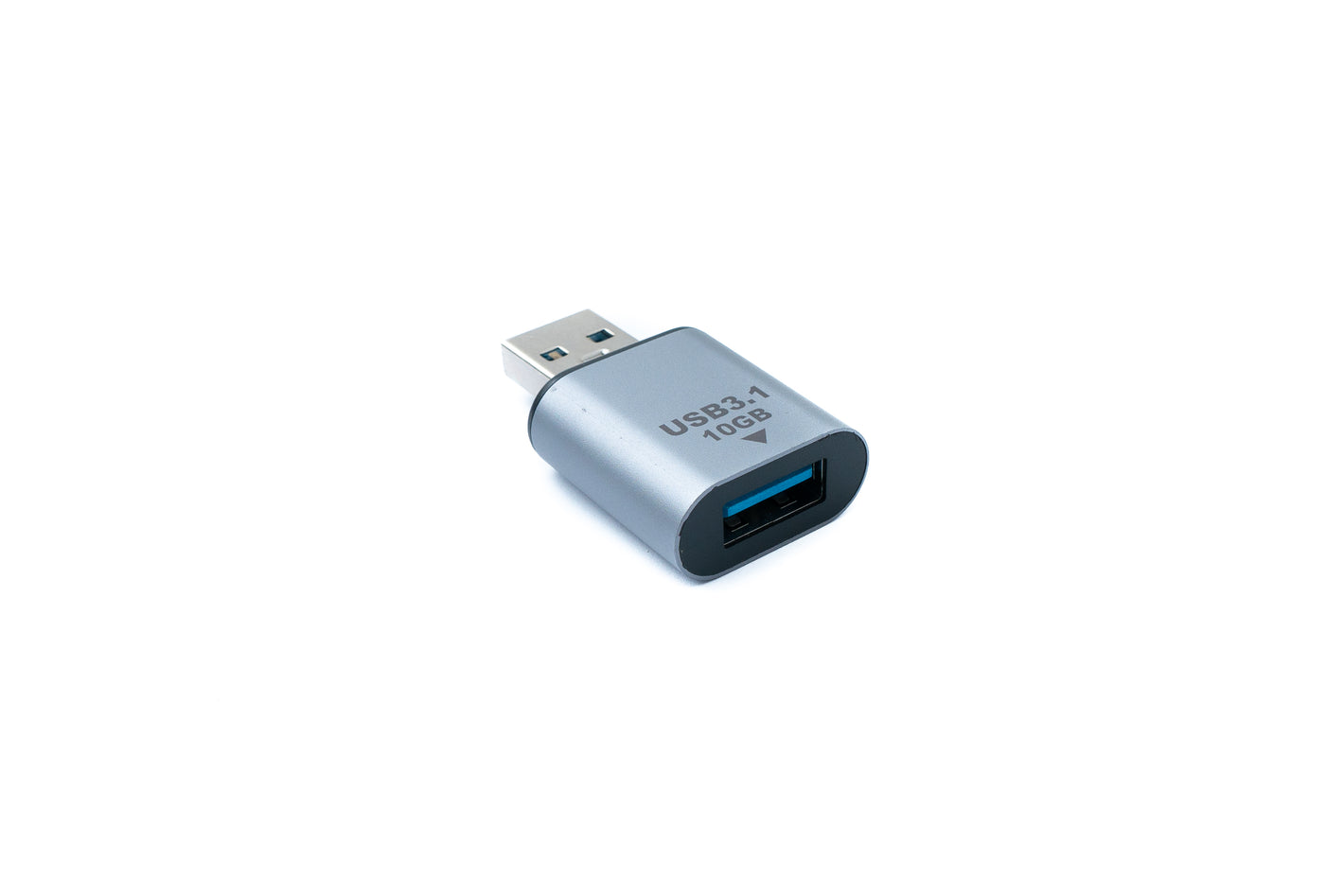 SYSTEM-S USB 3.1 Gen 2 adapter type A male to female cable in gray