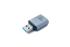 Adaptateur SYSTEM-S USB 3.1 Gen 2 type A mâle vers femelle en gris