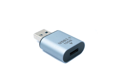 SYSTEM-S USB 3.1 Gen 2 adapter type C female to type A male cable in gray