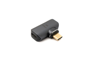 SYSTEM-S USB4 Adapter Typ C Stecker zu Buchse 40 Gbit/s USB 4.0 100W Winkel Kabel in Grau