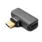 SYSTEM-S USB4 Adapter Typ C Stecker zu Buchse 40 Gbit/s USB 4.0 100W Winkel Kabel in Grau